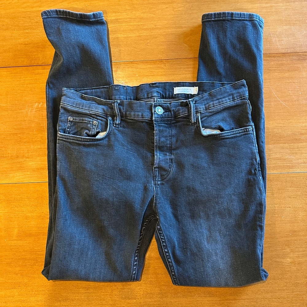 All Saints Black Cigarette Jeans 33 Waist